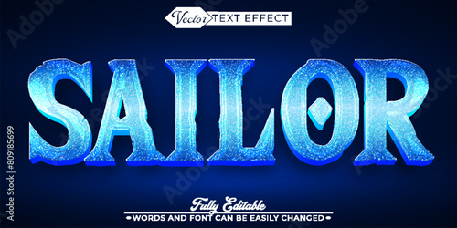 Blue Sailor Editable Text Effect Template