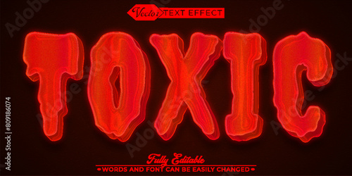 Red Toxic Vector Editable Text Effect Template