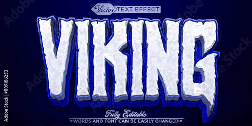 Blue Silver Viking Vector Editable Text Effect Template