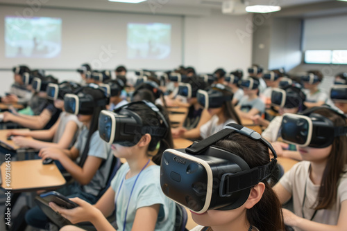 A group of people wearing virtual reality headsets made by canon © MagnusCort