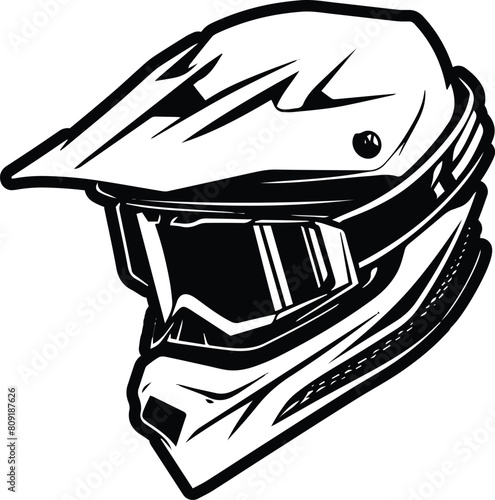 Motocross Helmet Dirt bike ATV UTV Racing Snowmobile Motorcycle Silhouette Helmet Design Outline Logo Design Clip Art Symbol Adobe Illustrator