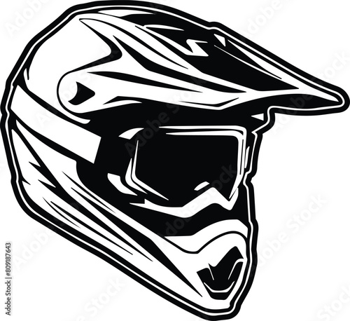 Motocross Helmet Dirt bike ATV UTV Racing Snowmobile Motorcycle Silhouette Helmet Design Outline Logo Design Clip Art Symbol Adobe Illustrator