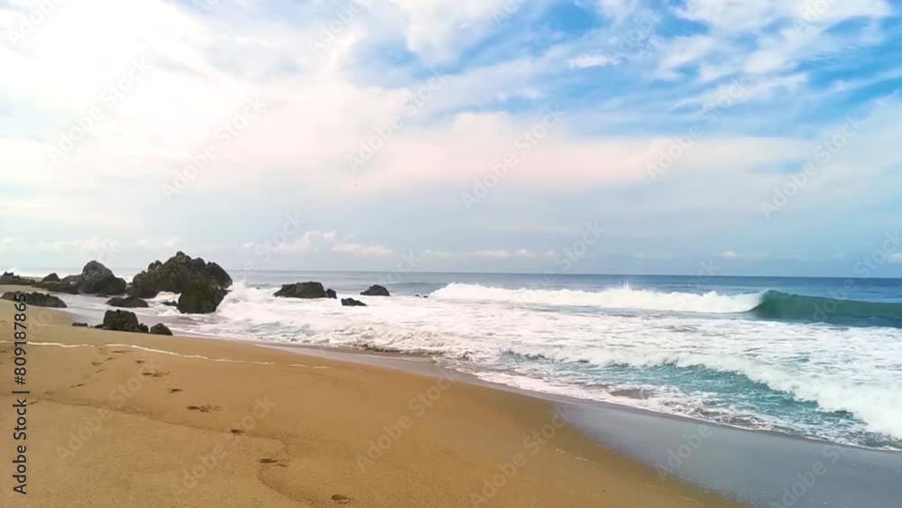 Beautiful rocks cliffs view waves at beach coast panorama Mexico. Beautiful rocks cliffs view waves at beach coast panorama Mexico.