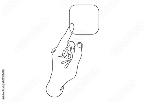 Hand touch - click. Line icon.Touch point line icon. Continuous one line