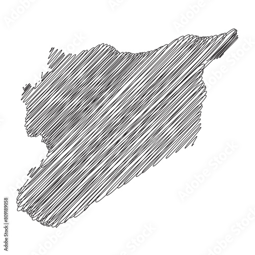 Syria thread map line vector illustration