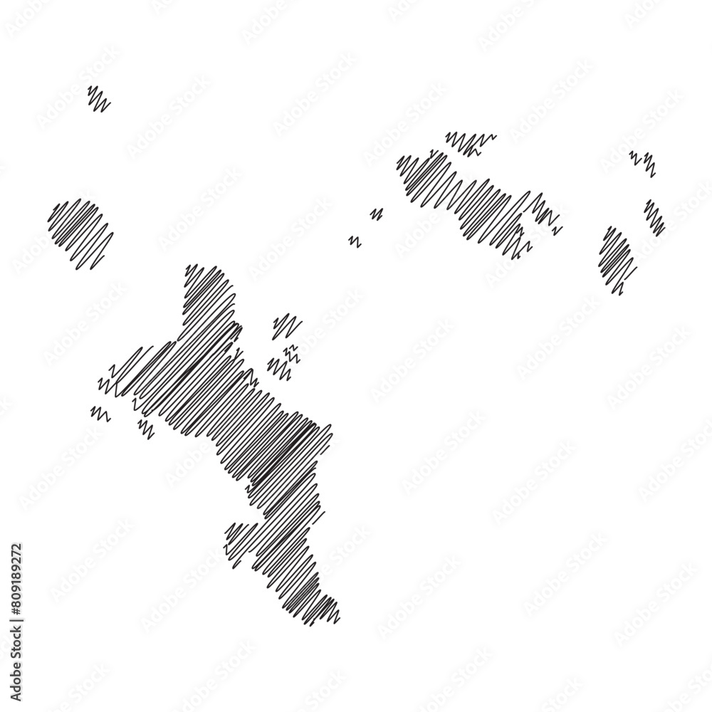Seychelles thread map line vector illustration Seychelles thread map line vector illustration