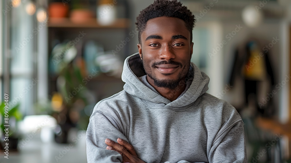 Portrait of smiling young black man. Portrait of smiling young black man.