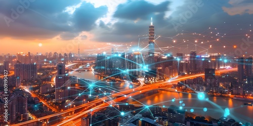 Optimizing smart city systems through real-time data analytics. Concept Urban Planning, Data Analytics, Smart City Systems, Optimization, Real-time Monitoring