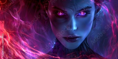 Sinister fantasy art of malevolent queen with glowing eyes and menacing expression. Concept Gothic Fantasies, Evil Queens, Glowing Eyes, Menacing Expressions