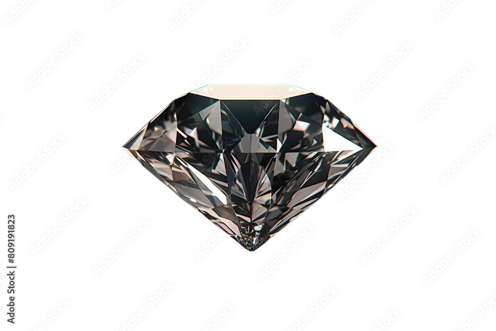 Glimmering Brilliance: Close-Up of a Captivating Shiny Diamond Against a Dramatic on transparent background