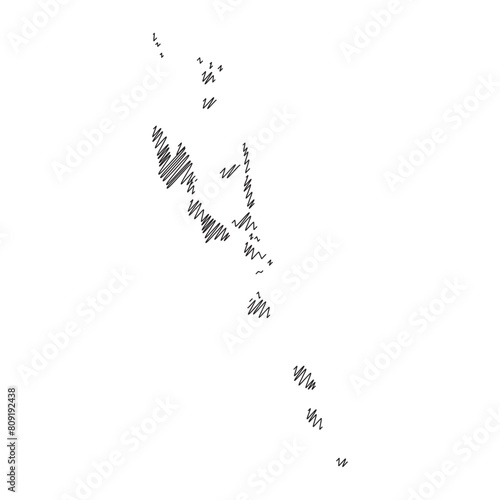 Vanuatu thread map line vector illustration