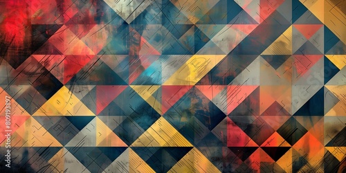 Vector Abstract Background. Grunge texture. Triangle geometric pattern.