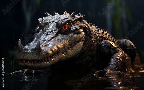 Regal Black Caiman Close-Up