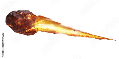 A meteor isolated on transparent background. photo