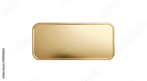 luxury gold metal plate on isolated png
