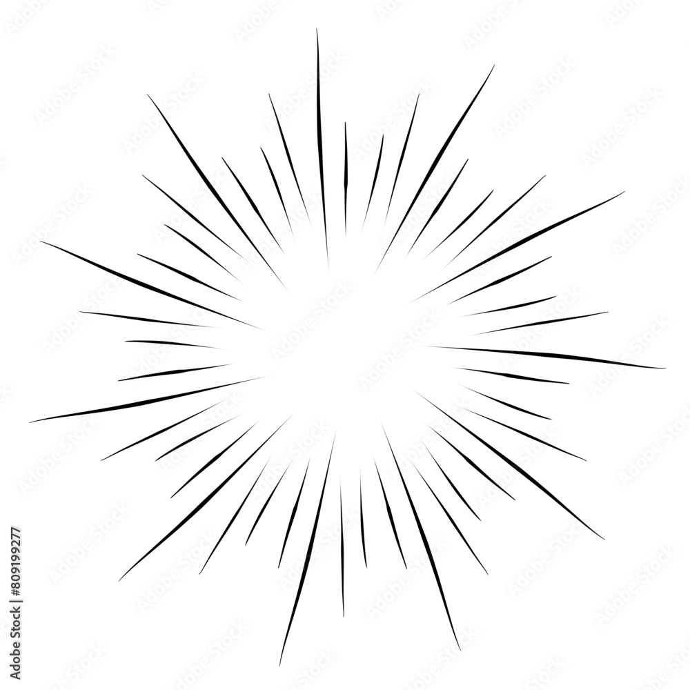 Hand drawn retro sunburst rays design elements Hand drawn retro sunburst rays design elements