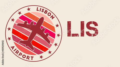 Lisbon Portela Airport intro video. Lisbon airport information animation. Neat 4k video. photo