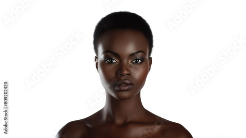 Beautiful black woman, a beautiful portrait of African American woman isolated on a transparent background