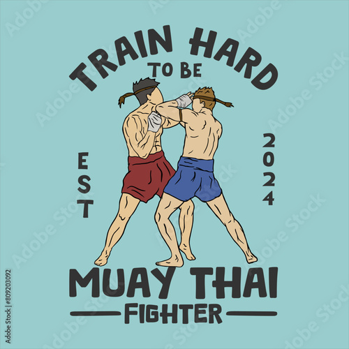 illustration vector muay thai poster style