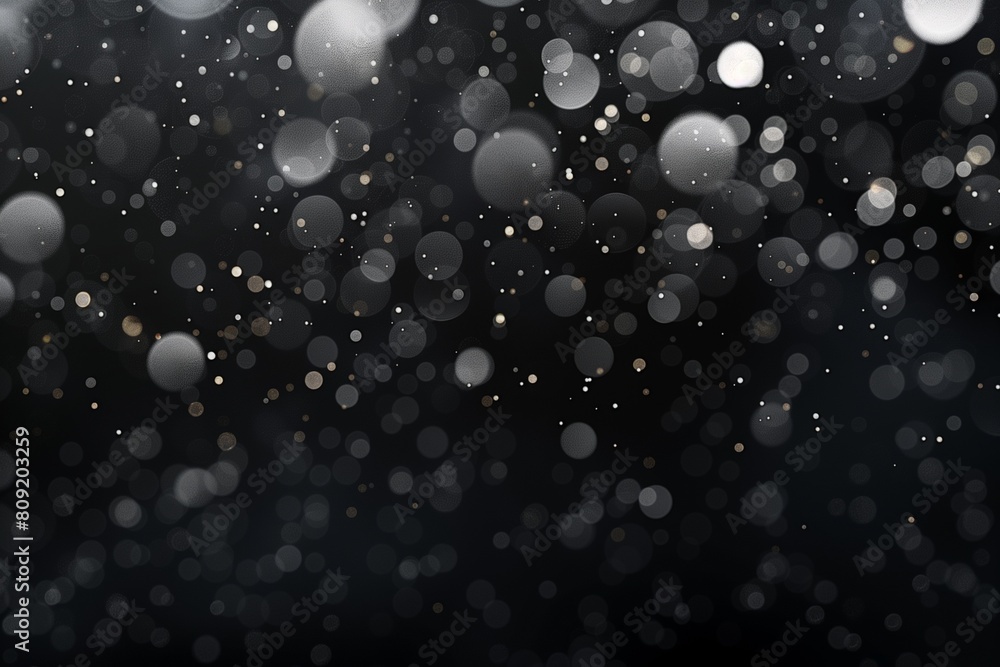 Dark grey background. Abstract glowing bokeh circles or sparks. 3D Dark grey background. Abstract glowing bokeh circles or sparks. 3D