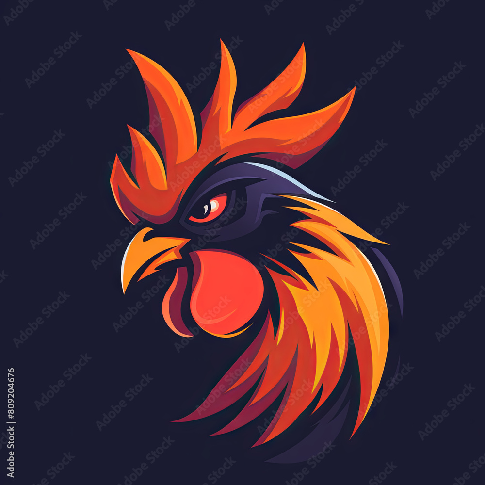 Chicken logo design, dark background Chicken logo design, dark background