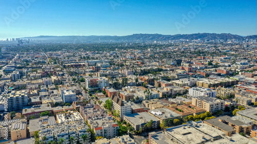 Aerial view of Koreatown  Los Angeles