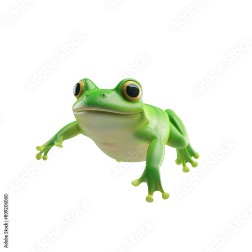 3d cute frog cartoon character . frog cartoon illustration . ai generative