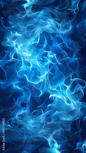 Electric cobalt blue waves styled as abstract flames ideal for a vivid striking background