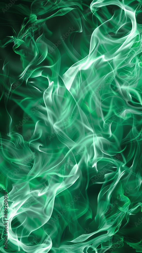 Gentle jade green waves styled as abstract flames ideal for a natural soothing background