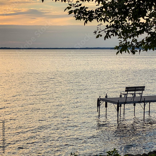 Sunset Over Lake Mendota in Madison Wisconsin photo