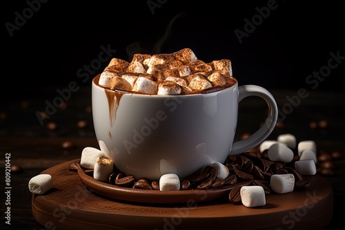 hot chocolate in cups with marshmallows