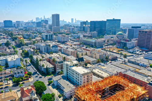 Aerial view of Koreatown  Los Angeles
