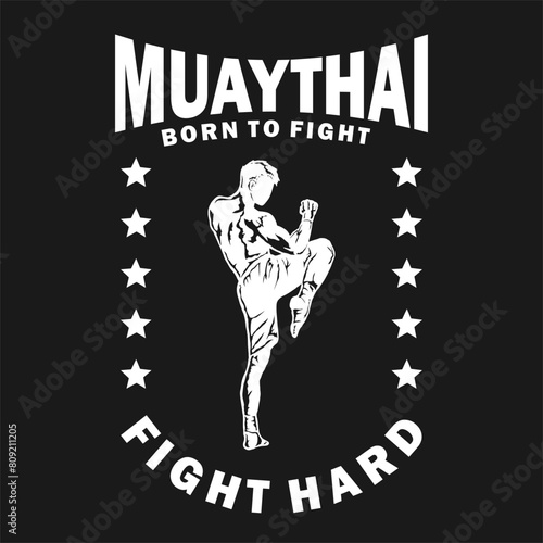 illustration vector muay thai poster style