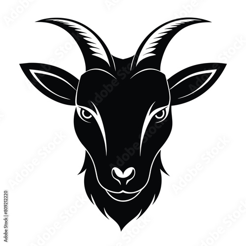 Goat head logo icon vector silhouette 