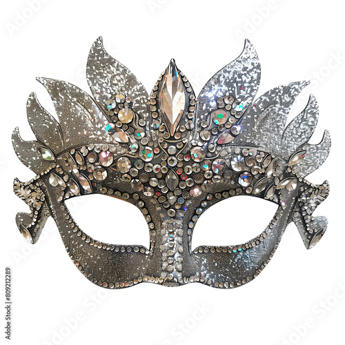 Dazzling Masquerade Mask Shimmering with Elegance isolated on white background