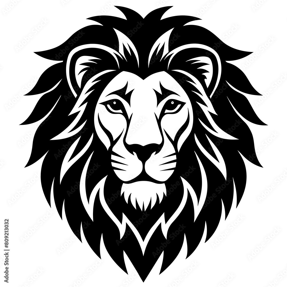 Lion head icon vector silhouette 