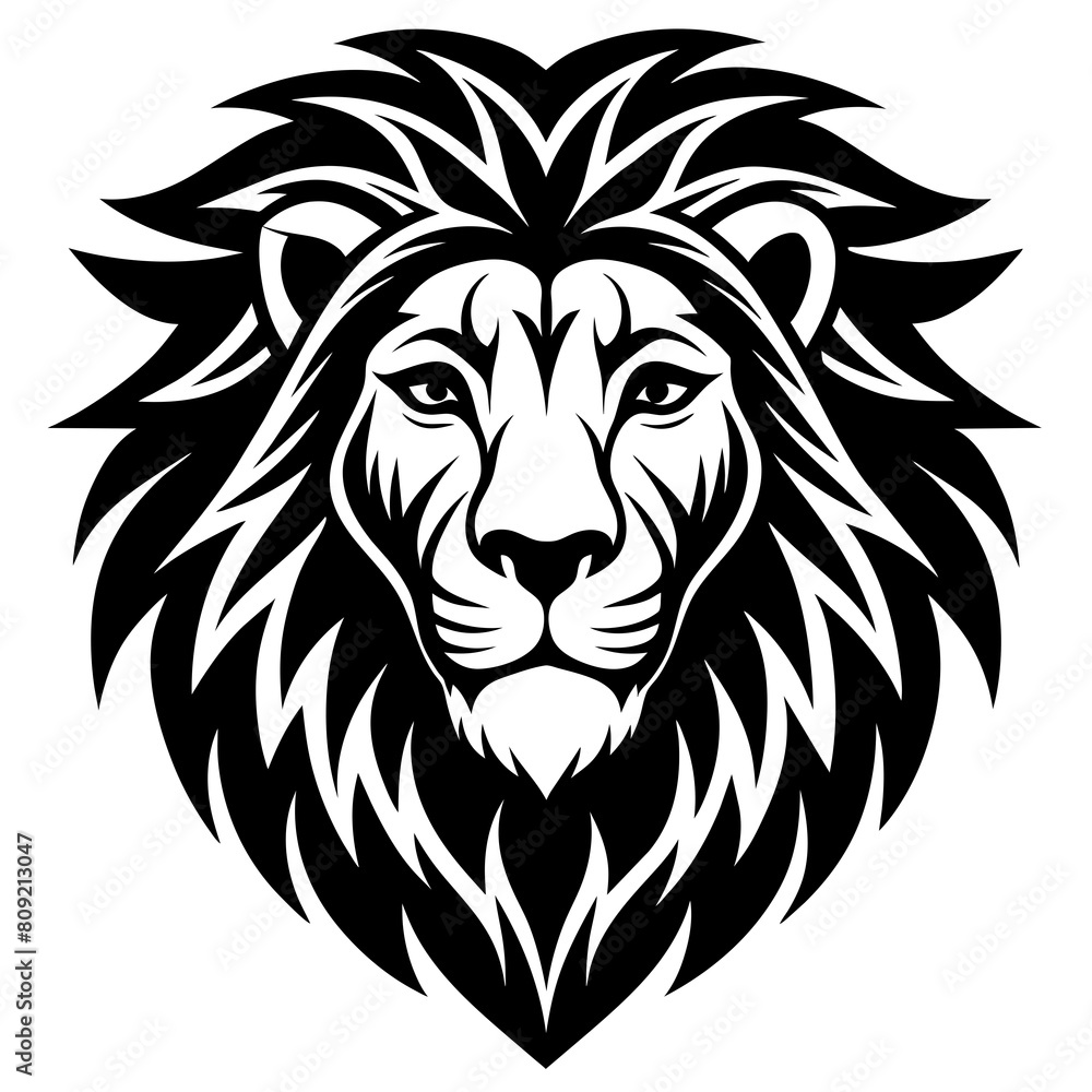 Lion head icon vector silhouette 