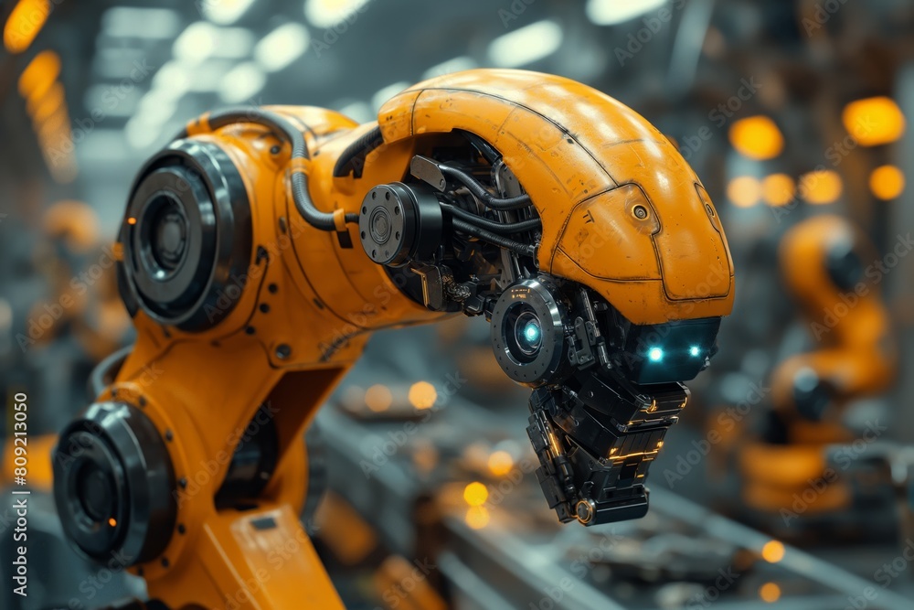 Industrial robots in production automate labor processes, increase productivity, accuracy and safety of work Industrial robots in production automate labor processes, increase productivity, accuracy and safety of work