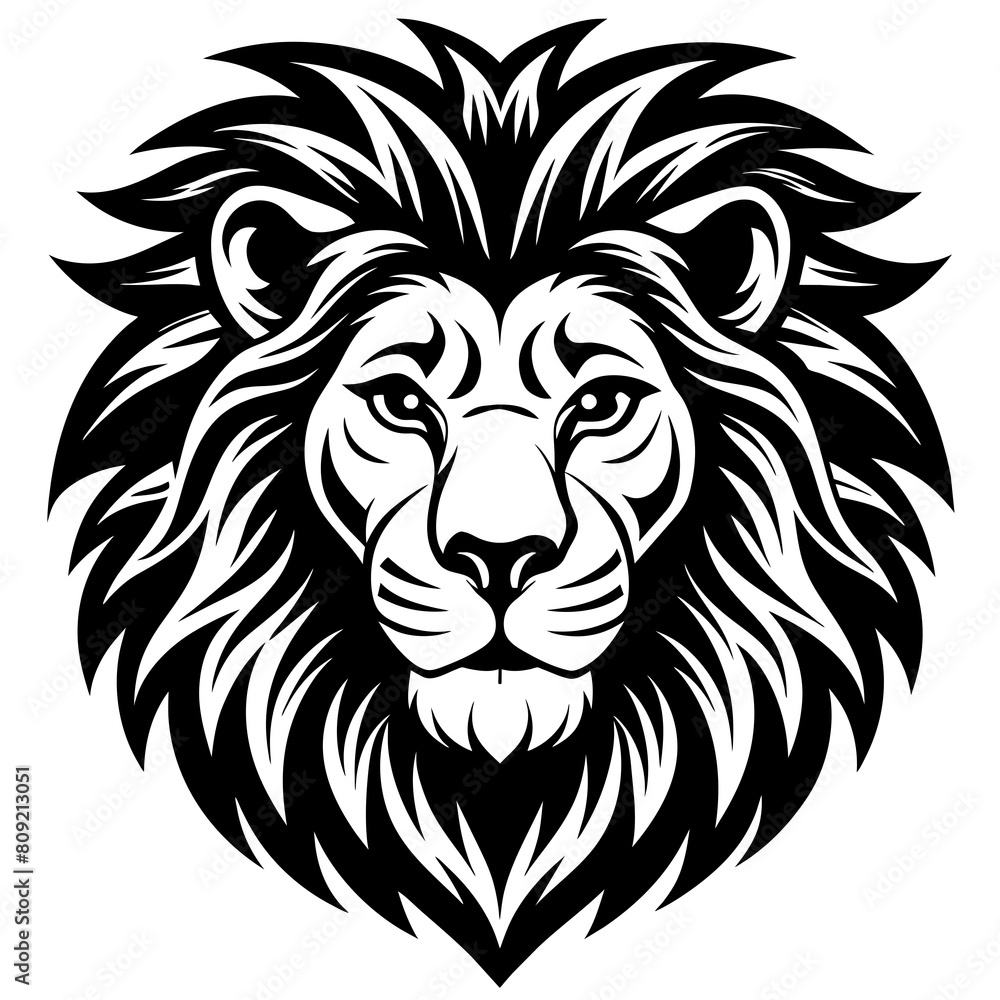 Fototapeta premium Lion head icon vector silhouette 