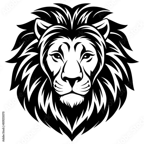 Lion head icon vector silhouette 