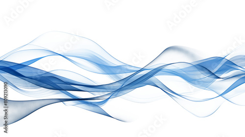 Blue abstract lines swoosh wave Smooth wave border isolated on a transparent background