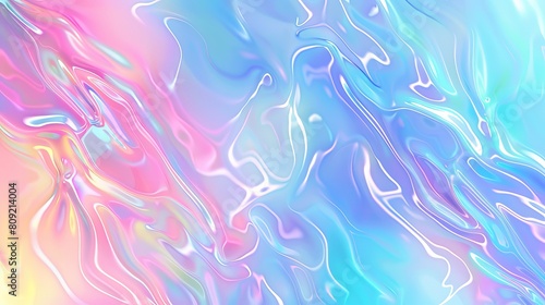 A vector abstract holographic background reminiscent of the 80s-90s era  featuring a trendy blend of pastel and neon colors. Suitable for various creative projects.