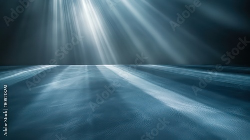 Universal abstract gray blue background with beautiful rays of illumination. Light interior wall for presentation