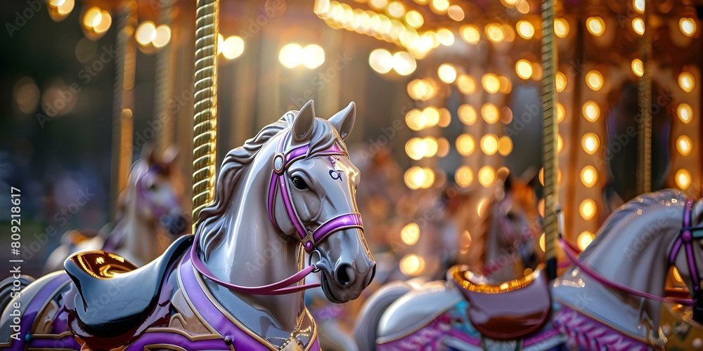 Experience the joy of riding carousel horses at the amusement park. Concept Amusement Parks, Carousel Rides, Family Fun, Childhood Memories, Merry-Go-Round