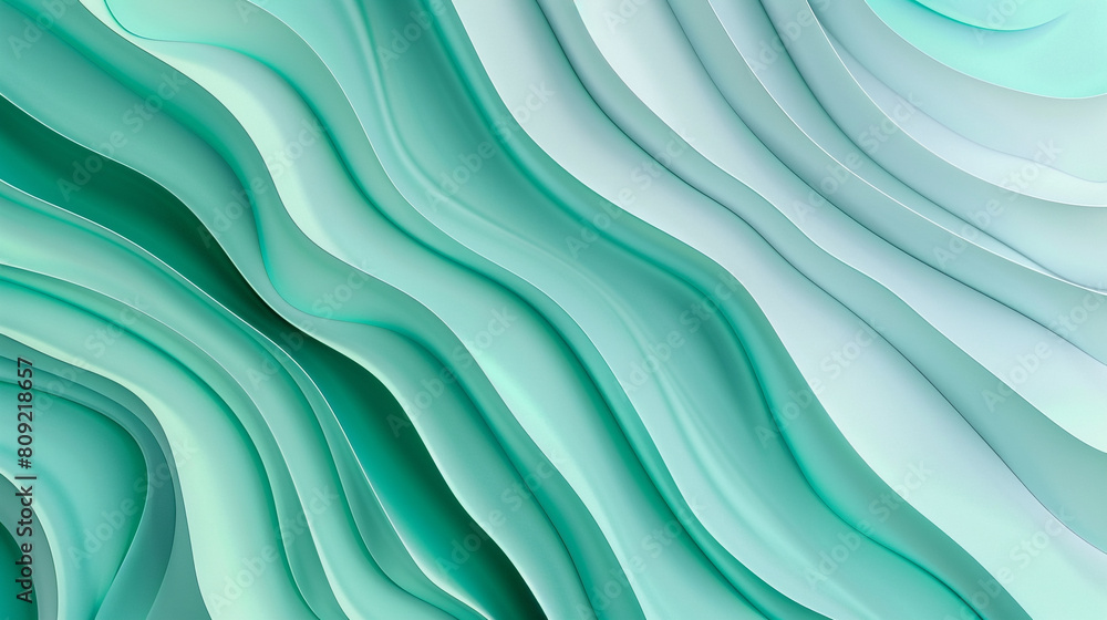 Sleek abstract design with gradient wave patterns in shades of jade mint Sleek abstract design with gradient wave patterns in shades of jade mint