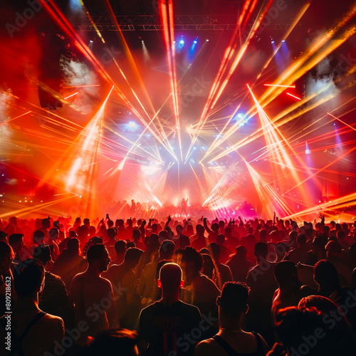 Energetic Rave Party with Vibrant Laser Lights  © Creative Valley
