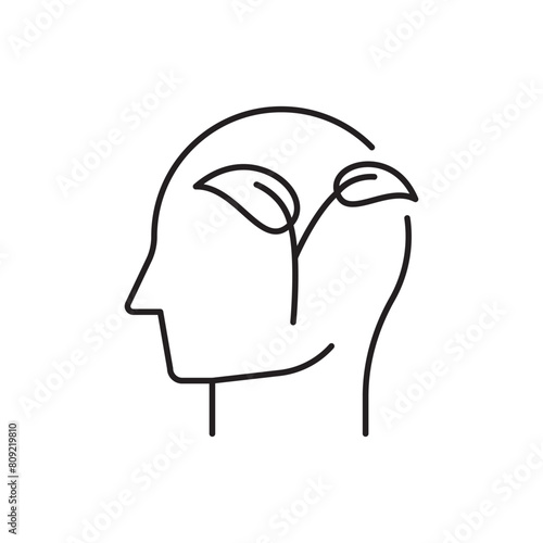 Mind growth icon design, isolated on white background, vector illustration