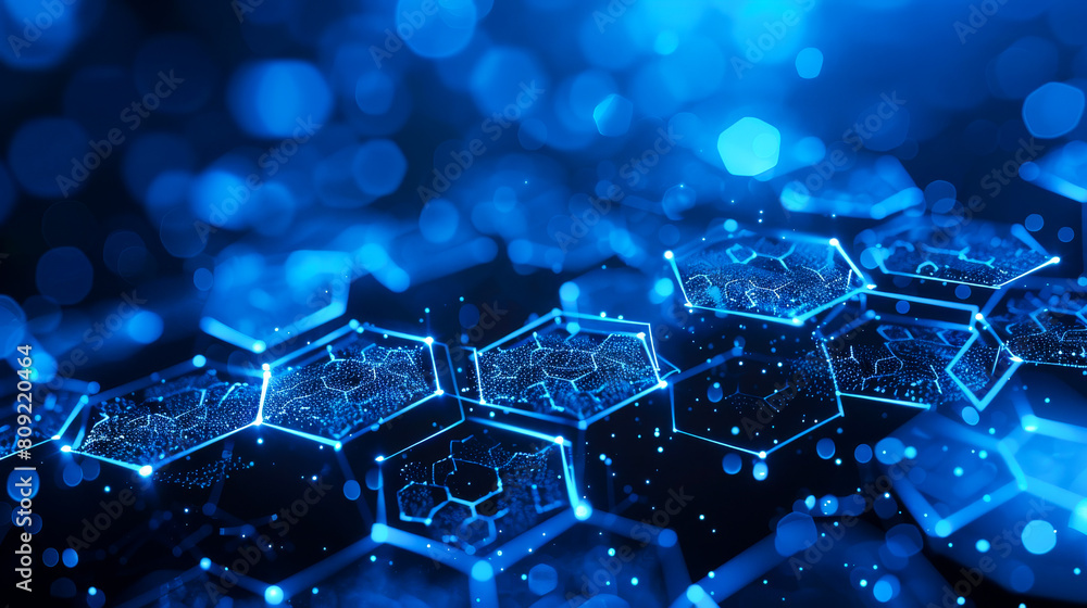 Abstract High-Tech Network Design in Blue and White
