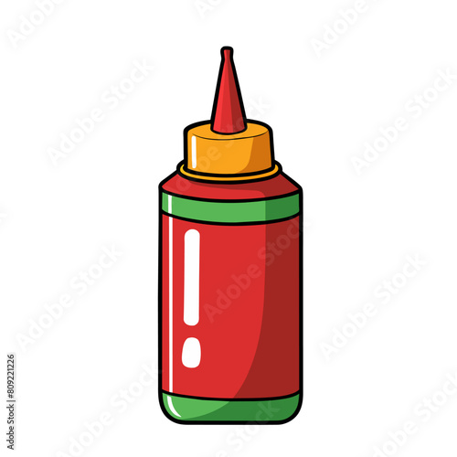 tomato ketchup bottle isolated on white background vector illustration