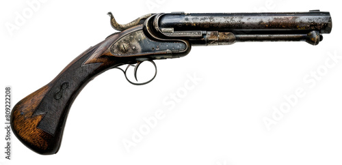 PNG Vintage shotgun handgun weapon white background photo